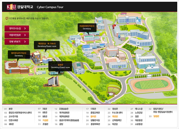 sơ đồ trường đại học Khyungil tại h&agrave;n quốc
